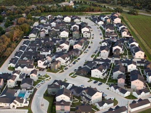 Aerial view of a Yardhomes build-to-rent community